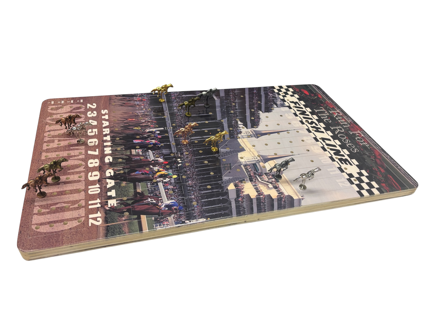 a book with a picture of a race track