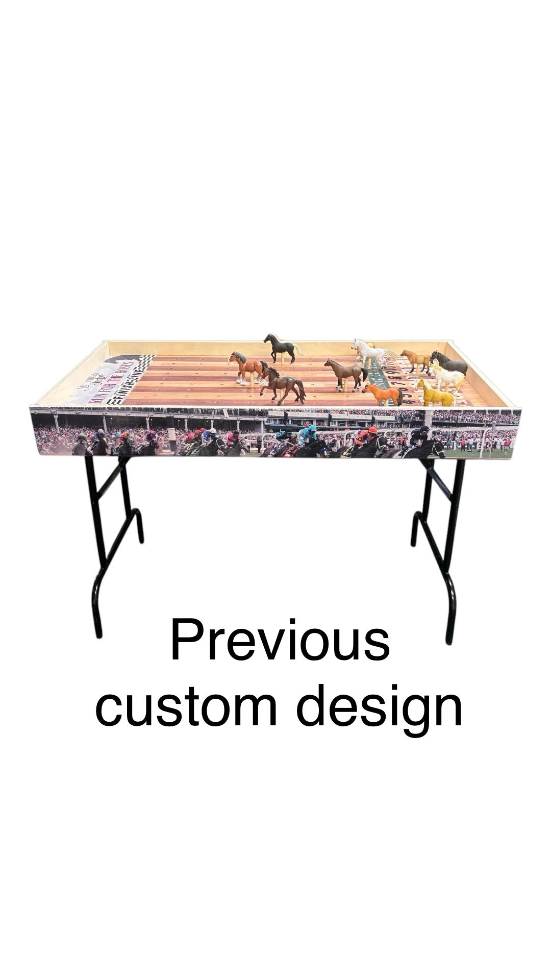 Jumbo Horse Game Light Colored with Racing Logo and Printed Rails
