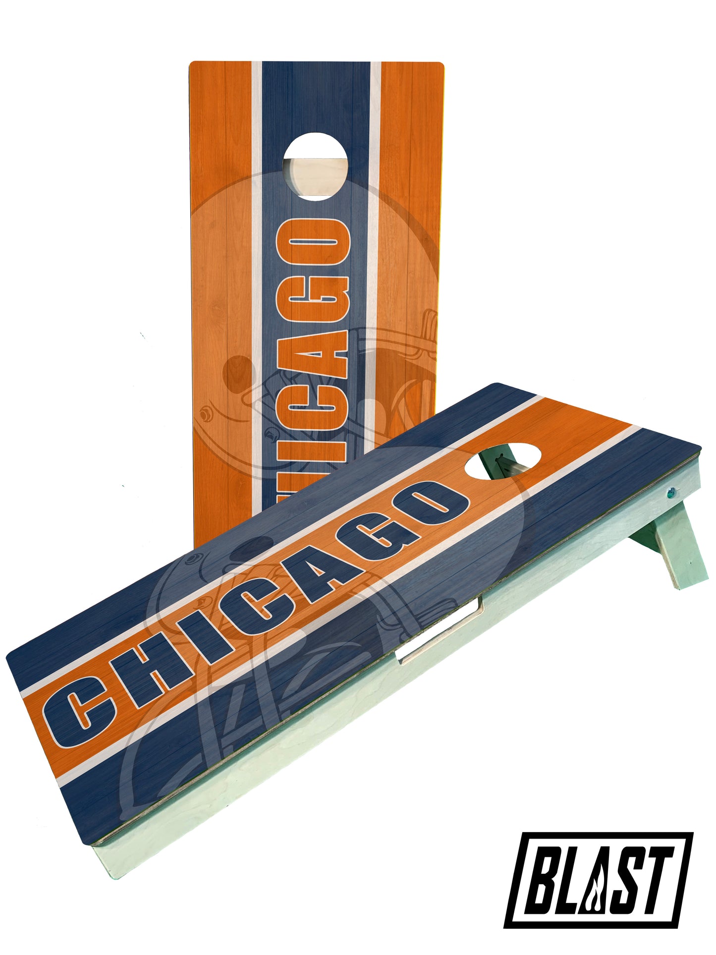 the chicago bears cornhole game is shown