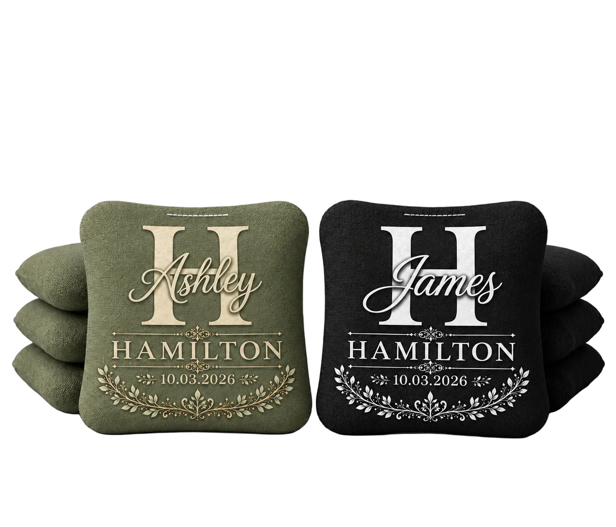 Personalized Wedding Cornhole Boards with Last and First Name