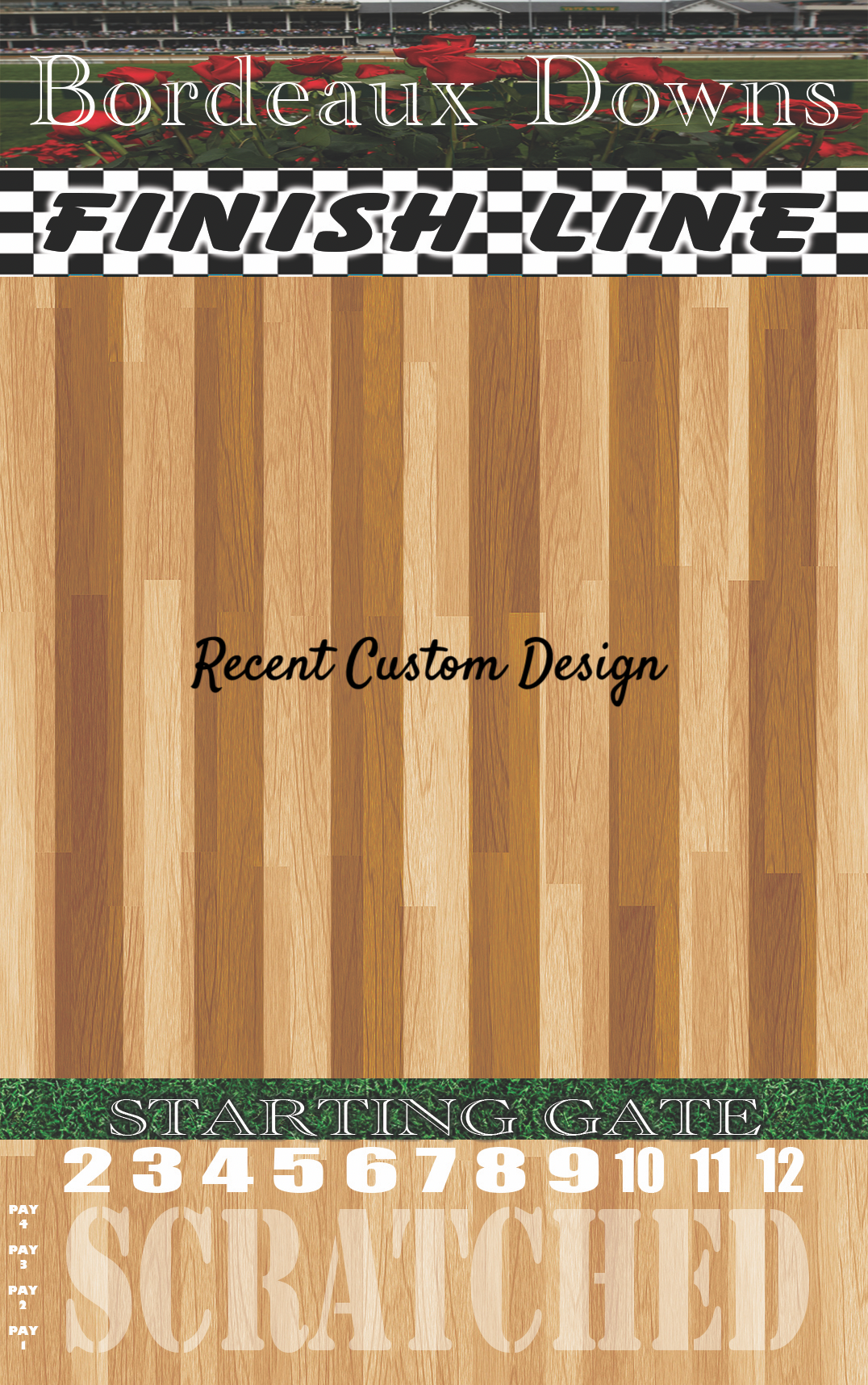 a poster for a basketball game with a wooden floor