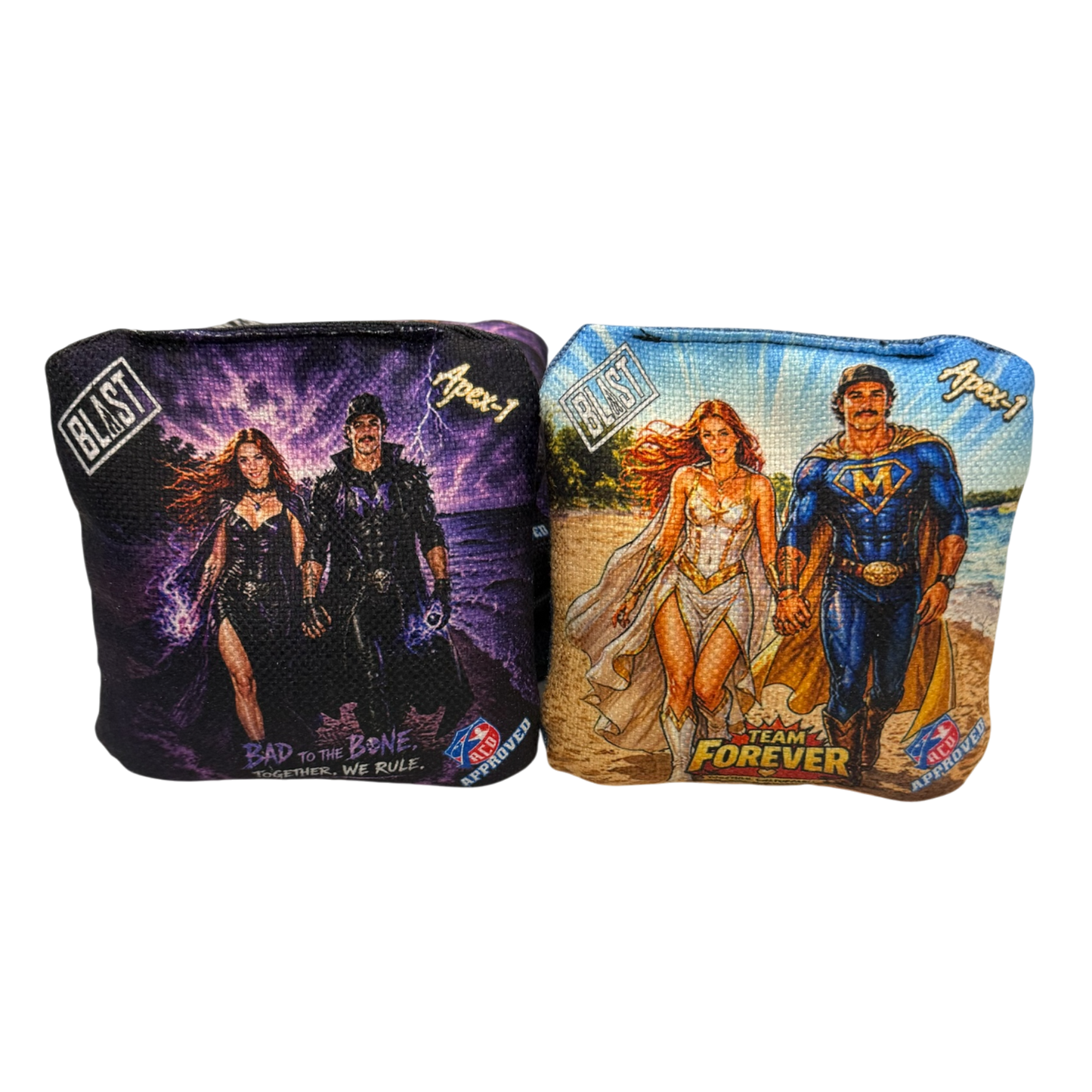 Custom Wedding Super Hero pro style slick and stick cornhole bags (set of 8) - upload your custom design!
