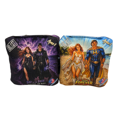Custom Wedding Super Hero pro style slick and stick cornhole bags (set of 8) - upload your custom design!