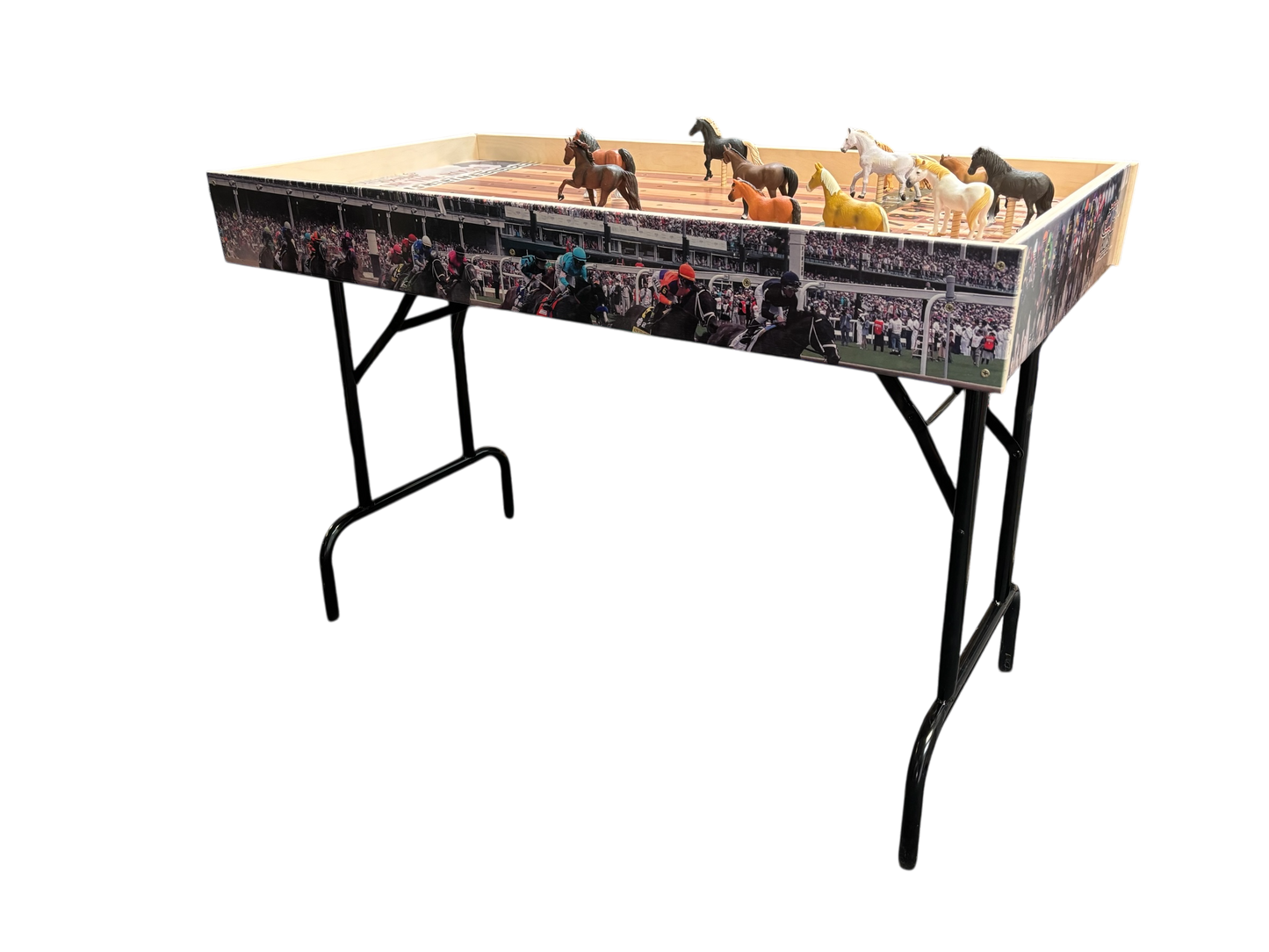 Jumbo Horse Game Walnut Two Tone Theme with Printed Rails