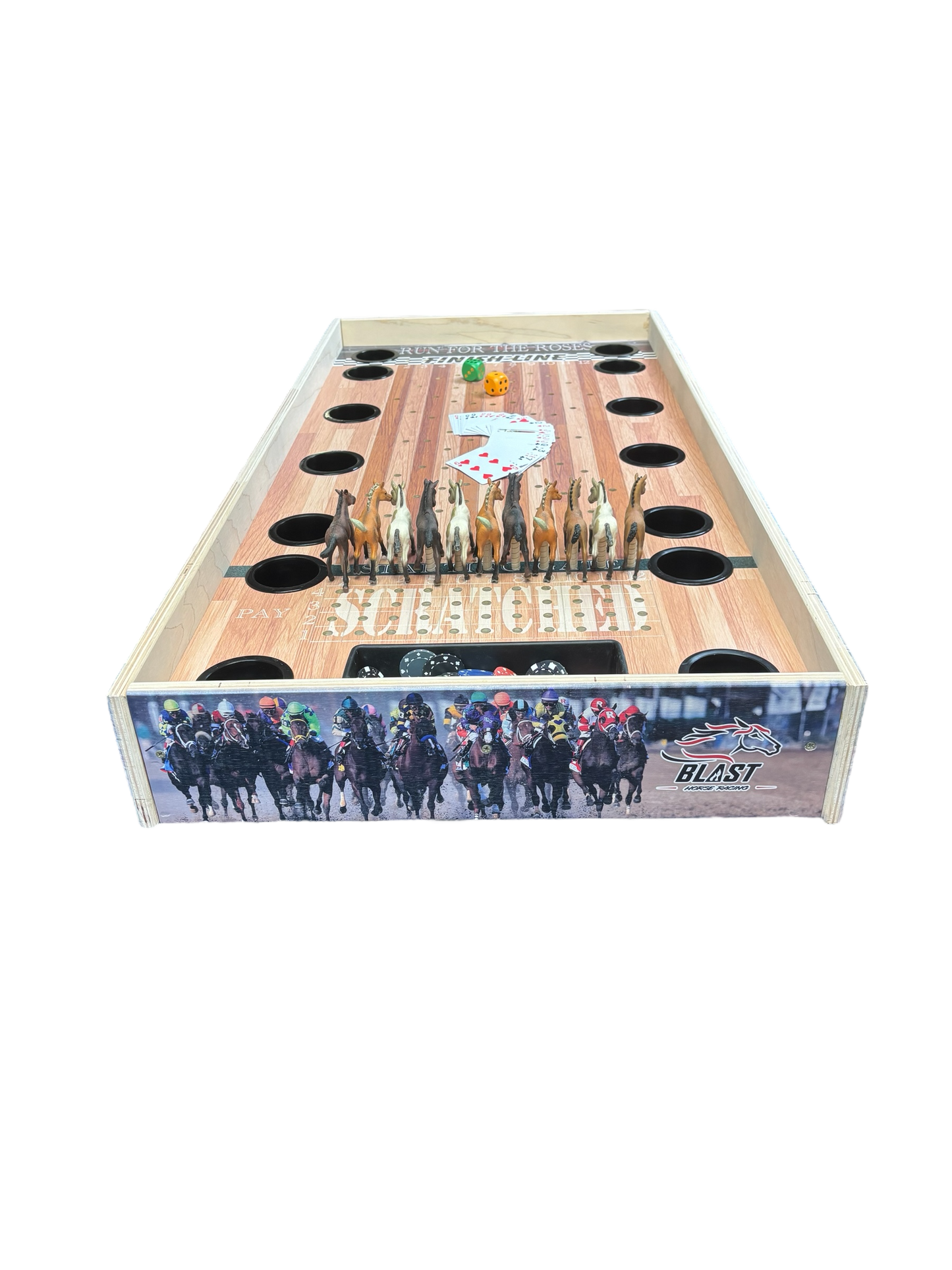 Jumbo Horse Game with drink holders and integrated chip pot