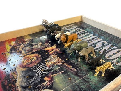 Safari Theme -  Jumbo Horse Game with Integrated Chip Pot Big Buck Derby Themed/ Hunting Themed Games/ Deer Themed Horse Racing/ Large Party Games/ Camping