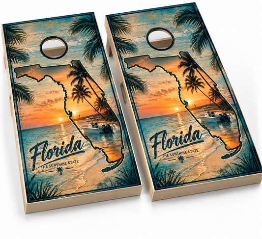 State of Florida (the sunshine state) cornhole set