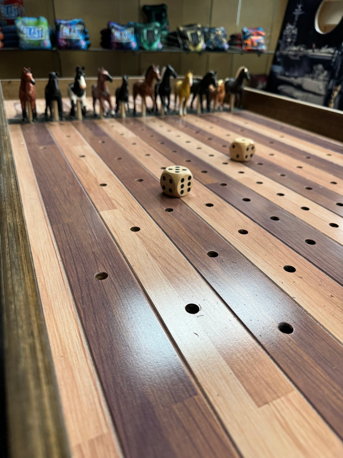 Jumbo Horse Game with Stained Rails