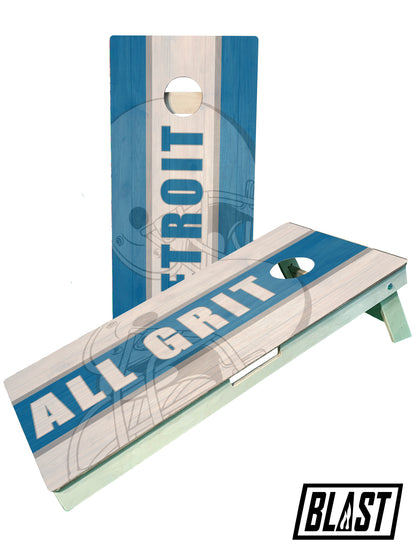 Detroit Football Team Pro Cornhole Boards, ACL regulation, Motor City All Grit Bag Toss