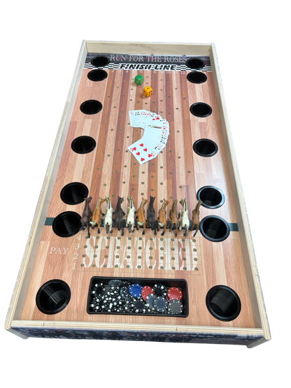 Jumbo Horse Game with drink holders and integrated chip pot