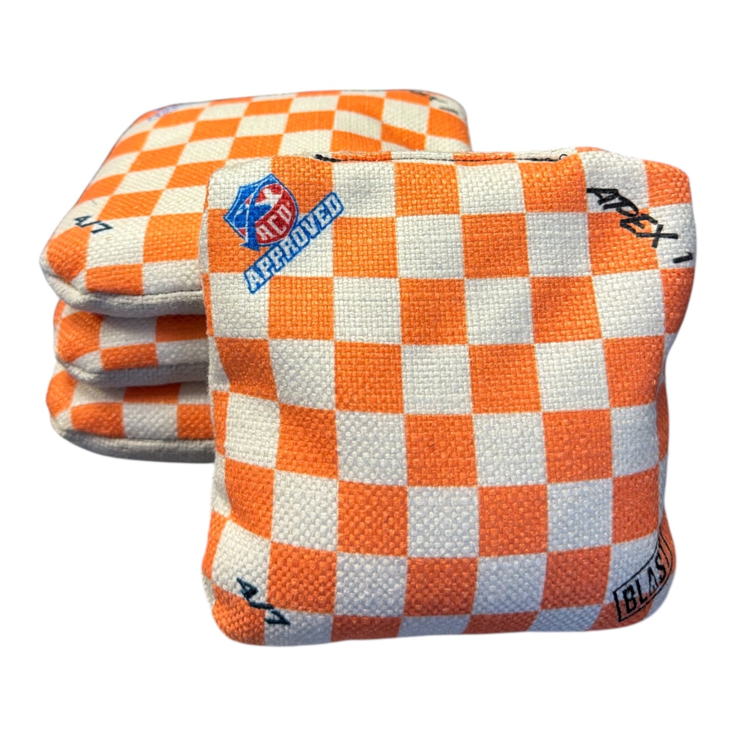 Checkered ACO Pro Bags Orange/White - All Series/Speeds Available.