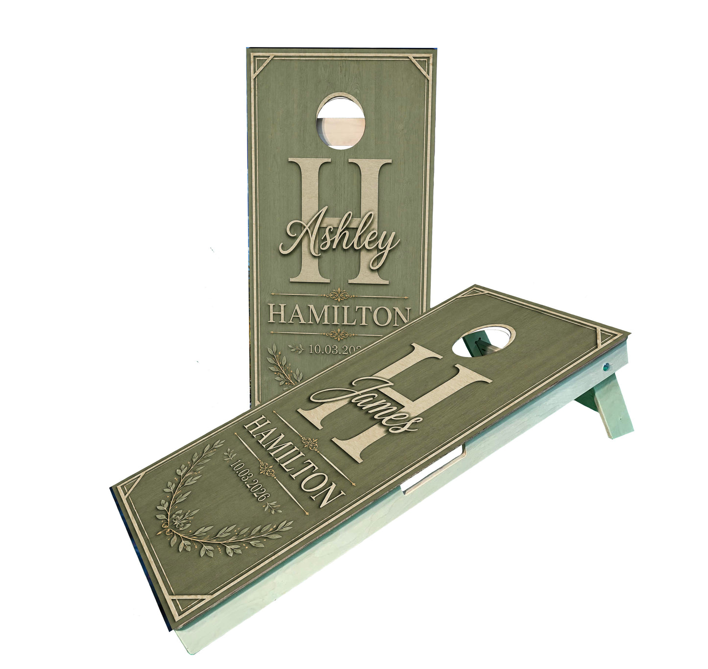 Personalized Wedding Cornhole Boards with Last and First Name