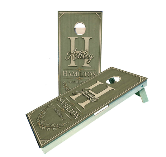 Personalized Wedding Cornhole Boards with Last and First Name