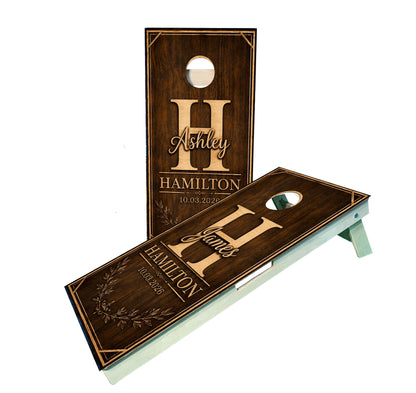 Personalized Wedding Cornhole Boards with Last and First Name