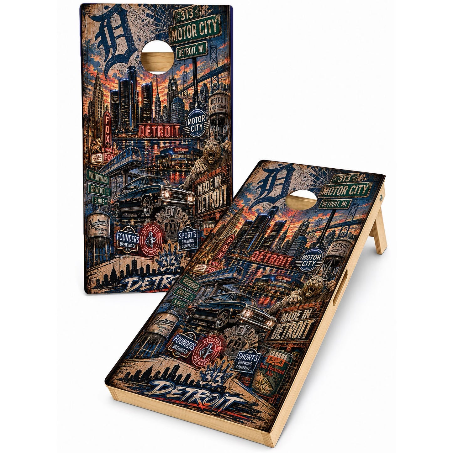 Motor City Detroit Cornhole Boards