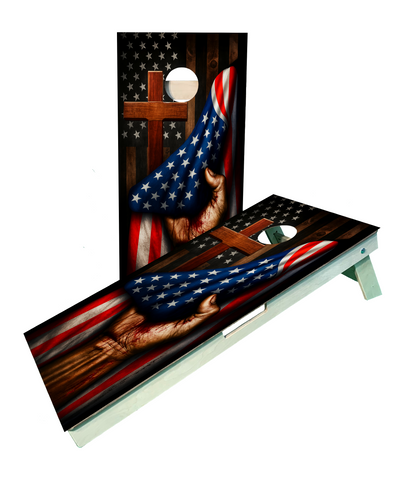 American Flag Cornhole Boards - Durable Baltic Birch Wood Cornhole Game Set