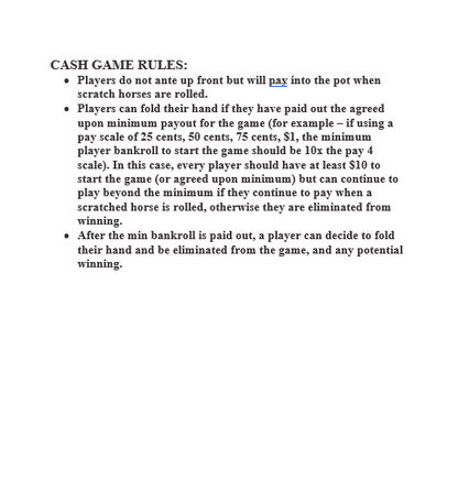 Rules with progressive jackpot option!