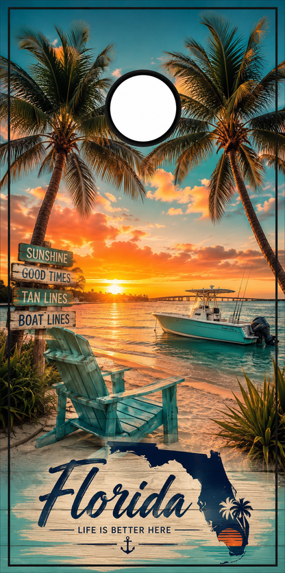 Florida sunshine & good times cornhole set