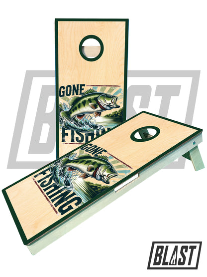 Gone Fishing Lake Jumping Fish Cornhole Boards