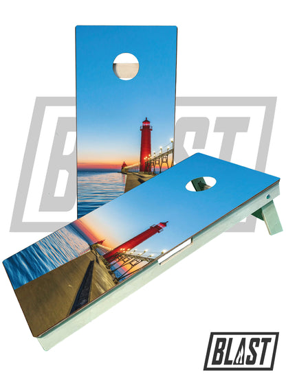 Grand Haven Michigan Lighthouse Cornhole Boards