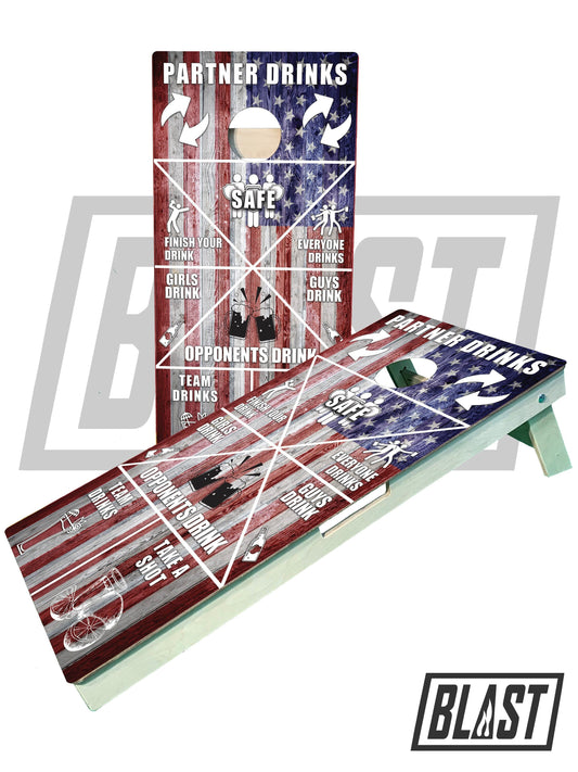 Drinking Game Shots American Flag Cornhole Boards