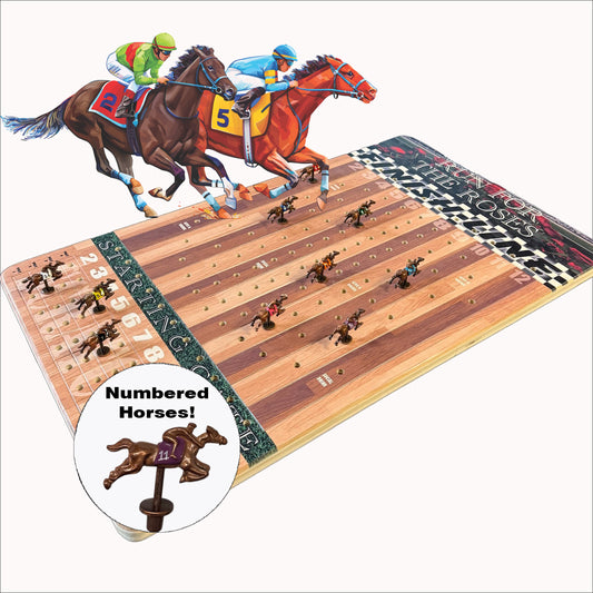 The Horse Race Party Game Brown Striped Track Edition