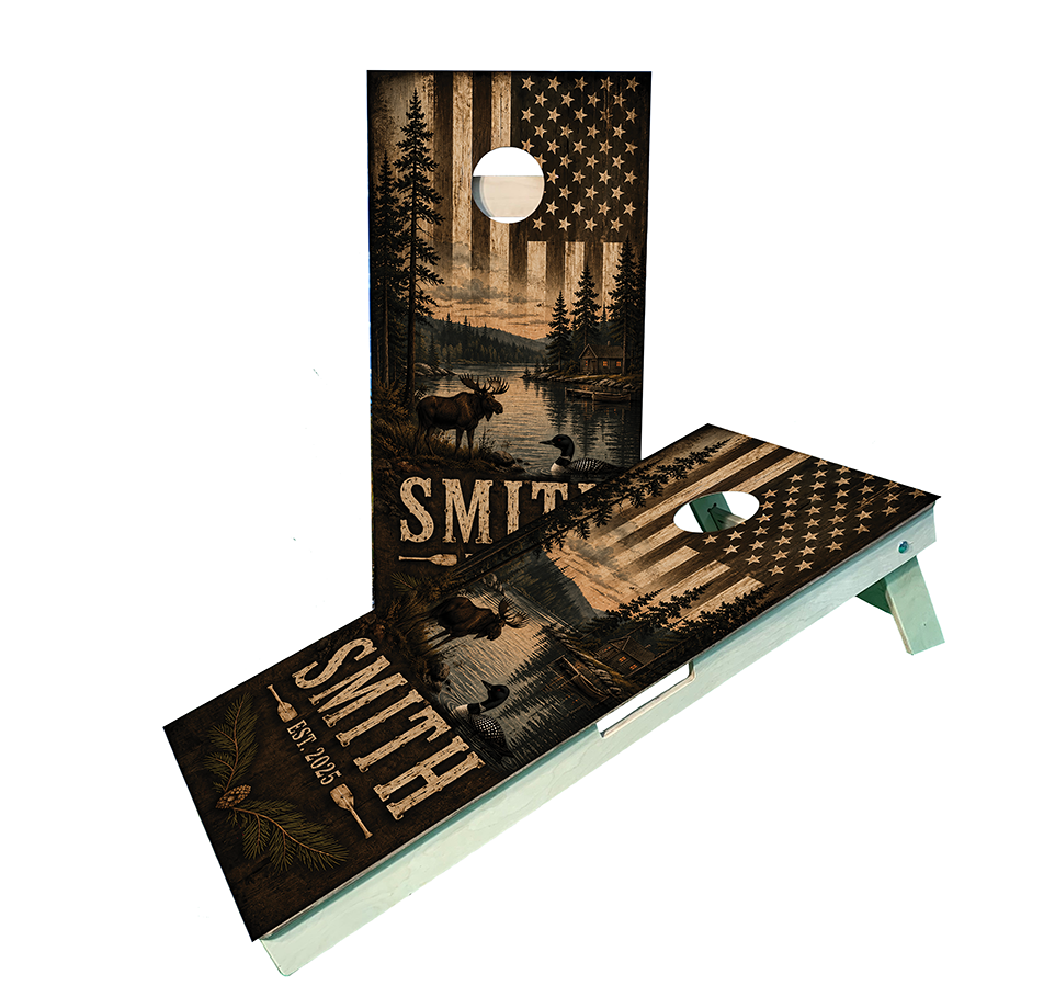 Custom Wildlife Family Last Name/Est Cornhole Boards for Backyard/Wedding/Family Gift (Copy)