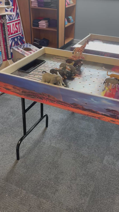 Safari Theme -  Jumbo Horse Game with Integrated Chip Pot Big Buck Derby Themed/ Hunting Themed Games/ Deer Themed Horse Racing/ Large Party Games/ Camping