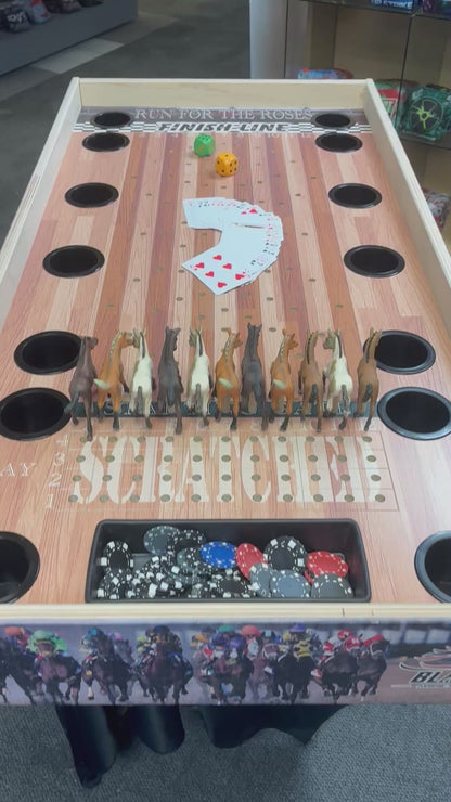 Jumbo Horse Game with drink holders and integrated chip pot