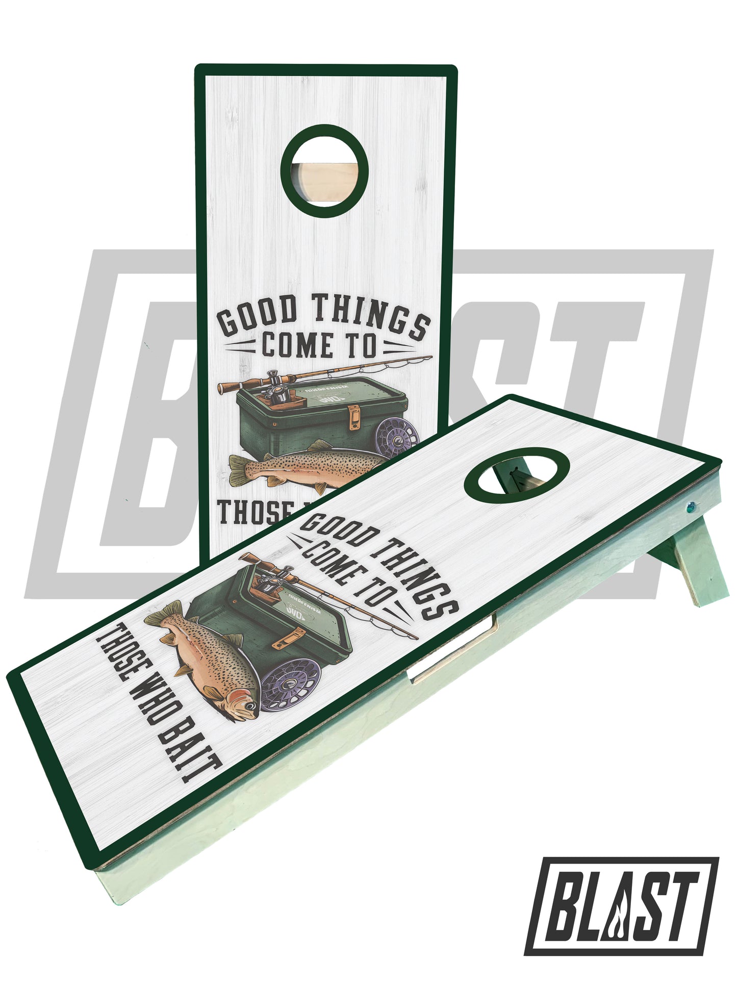 Trout Fishing Bait Cornhole Boards