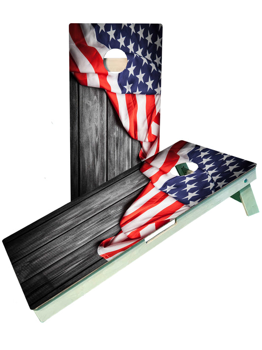 American flag blended cornhole set