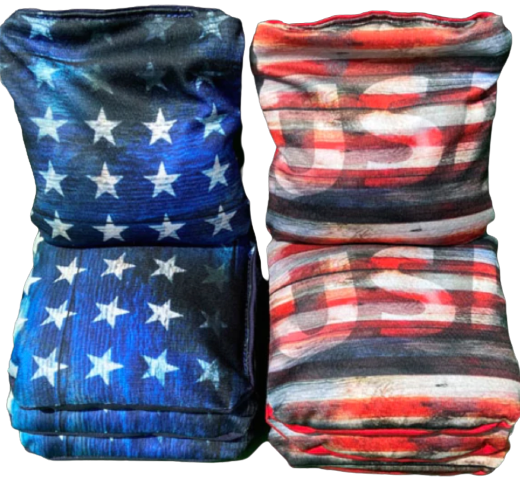 We the people flag with eagle cornhole set